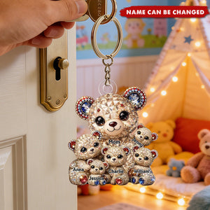 Mother Bear x America 250th Anniversary Acrylic Keychain - Personalized Gifts For Mothers