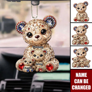 Mother Bear x America 250th Anniversary Acrylic Car Ornament - Personalized Gifts For Mothers