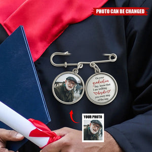 Graduation Walking Beside You Every Step - Personalized Lapel Pin With Photo Charms