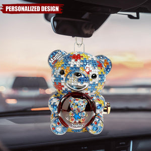 Mama Bear Autism - Personalized Car Ornament - Personalized Gifts For Mom