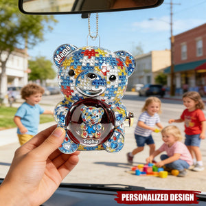 Mama Bear Autism - Personalized Car Ornament - Personalized Gifts For Mom