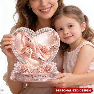 Hold Your Hand Forever - Personalized Custom Acrylic Plaque - Mother's Day Gift For Mom, Grandma