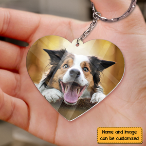 Memorial Gift You Left Paw Prints On My Heart Custom Photo Acylic Keychain