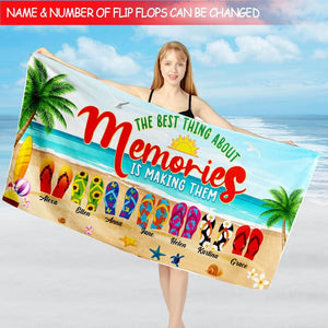 The Best Thing About Memories Is Making Them - Personalized Beach Towel