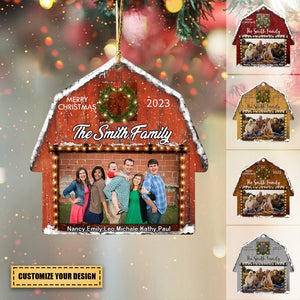 Transparent Ornament - Christmas 2023 - Red Barn Christmas Ornament - Custom Barn House - Custom from Photo