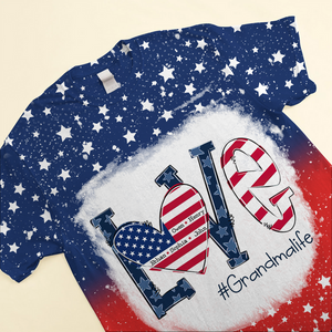 Love Grandmalife 4th July American Flag Personalized 3D T-shirt