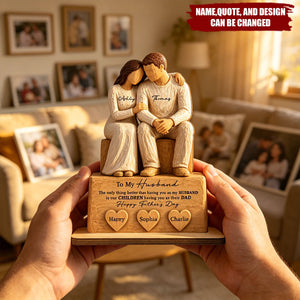 Sentimental Rustic To My Husband The Only Thing - Personalized 2-Layered Wooden Plaque - Heartfelt Gift For Husband, Dad