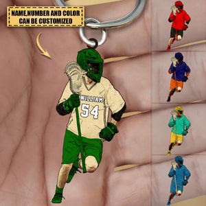 Personalized Lacrosse Keychain Lacrosse Gifts With Custom Name, Number & Appearance