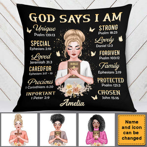 Gift For Daughter God Says I Am Bible Verses Pillow