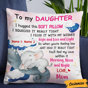Personalized Elephant Grandma To Grandson Hug This Pillowcase