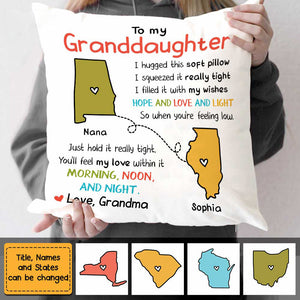 Personalized Long Distance Drawing Hug This Pillow