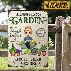Garden Fresh Produce Herb & Veggies - Gift For Mother - Personalized Custom Classic Metal Signs