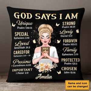 Gift For Daughter God Says I Am Bible Verses Pillow