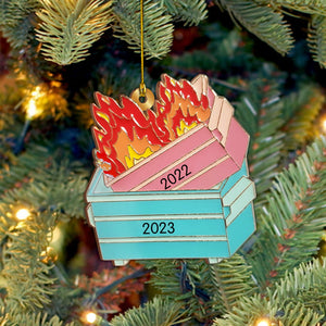 Christmas Ornament, Dumpster Fire Ornament,Funny Christmas Ornament