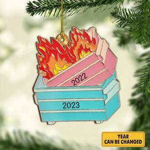 Christmas Ornament, Dumpster Fire Ornament,Funny Christmas Ornament