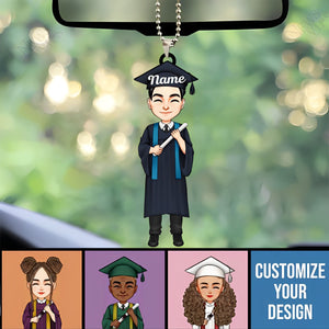 Personalized Girl Boy Graduation Acrylic Car Ornament - Gift for Graduate