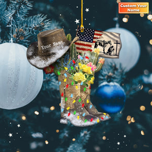 Horse Cowboy Boots Hanging Personalized Shape Ornament