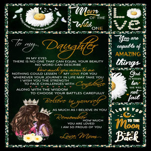 To my daughter fleece blanket – My love for you – Gift for daughter from mom – Birthday gifts, blanket with quotes