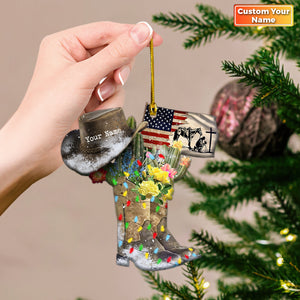 Horse Cowboy Boots Hanging Personalized Shape Ornament