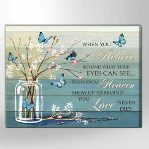 Sympathy Canvas Gifts When You Believe Butterfly Wall Art Decor