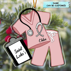 Personalized Mica Ornament - Gift For Nurse - Scrub Life
