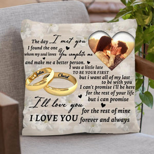 Personalized Upload Photo Pillow Cover - I Love You Forever and Always