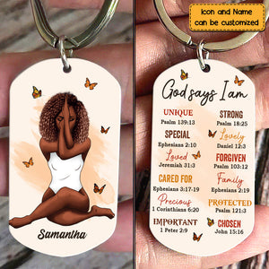 Gift For Daughter God Says I Am Bible Verses Aluminum Keychain