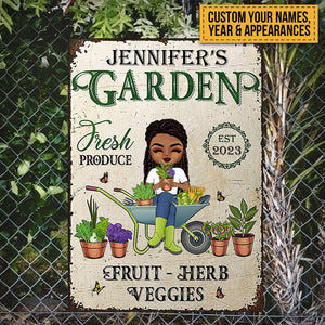 Garden Fresh Produce Herb & Veggies - Gift For Mother - Personalized Custom Classic Metal Signs
