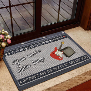 A Guitarist And The Pick Of His/Her Life Live Here Personalized Doormat