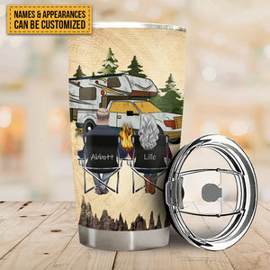 Husband And Wife Camping Partners For Life - Gift For Camping Lovers - Personalized Custom Tumble