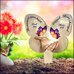 God has you in his arms I have you in my heart Butterfly Personalized Memorial Acrylic Plaque Stake