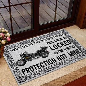Motorcycle The Door Is Locked Personalized Doormat - Gift for Motorcycle Lovers - Motorcycle Riders