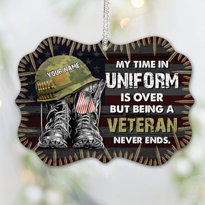 My Time In Uniform Is Over - Personalized Christmas Veteran Ornament