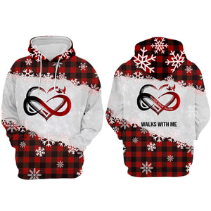 NEVER WALK ALONE CHRISTMAS SNOWFLAKE PERSONALIZED ALL OVER PRINT HOODIE
