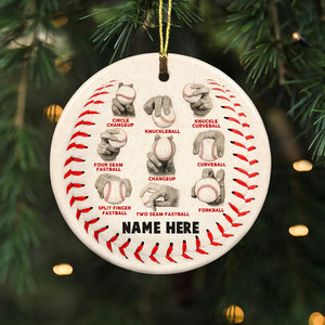 Baseball Pitching Grips Ornament