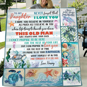 To My Daughter Fleece Blanket - Never Forget That I Love You