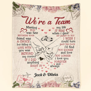 We're A Team - Personalized Blanket - Christmas, Loving Gift For Husband, Wife, Family, Senior Couple