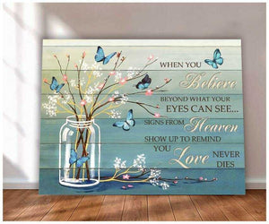 Sympathy Canvas Gifts When You Believe Butterfly Wall Art Decor