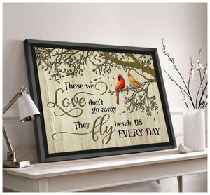 Cardinal Canvas Those We Love Don’t Go Away Memorial Wall Art Decor