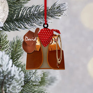 Personalized Cowboy Costume Cowboy Vest Hat Rope Bandana Acrylic Ornament
