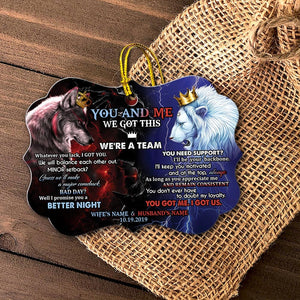 Personalized Couple Lion And Wolf Ornament You And Me Wo Got This We're A Team Lion And Wolf Acrylic Ornament