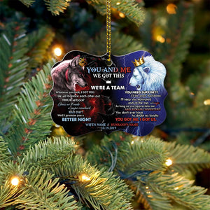 Personalized Couple Lion And Wolf Ornament You And Me Wo Got This We're A Team Lion And Wolf Acrylic Ornament