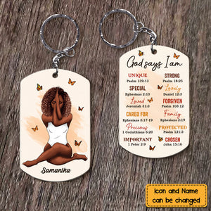 Gift For Daughter God Says I Am Bible Verses Aluminum Keychain