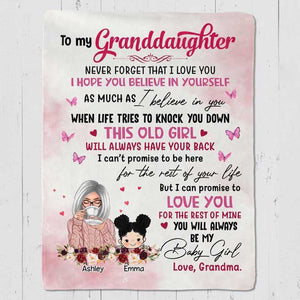 To My Granddaughter Grandson Gift For Grandchildren Personalized Fleece Blanket