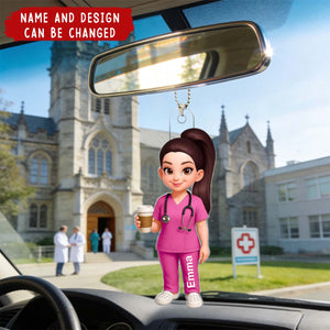 Proud Nurse Mom - Personalized Car Ornament, Gift For Mom, Grandma