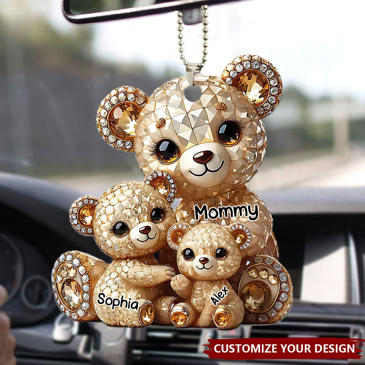 I Love You - Personalized Mother Car Ornament