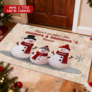 Christmas Grandma Grandkids Snowman Together - Personalized Doormat