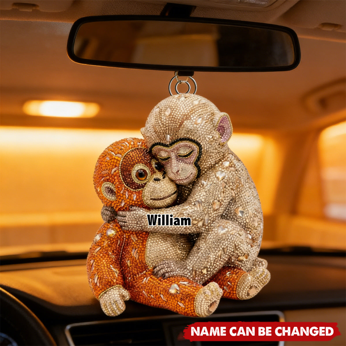 Monkey Punch Acrylic Car Ornament - Personalized Gifts