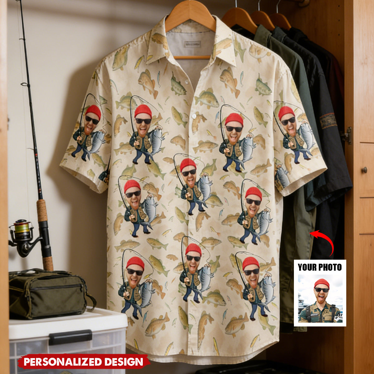 Fishing Man - Personalized Photo Hawaiian Shirt - Father's Day Gift