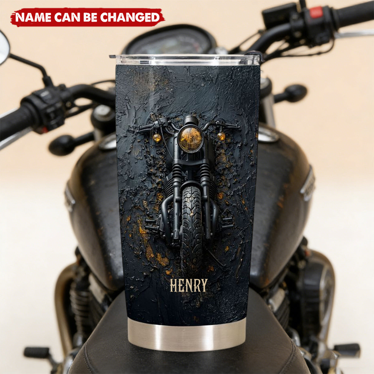 Classic Motorcycle, Personalized Stainless Steel Tumbler, Gift For Men